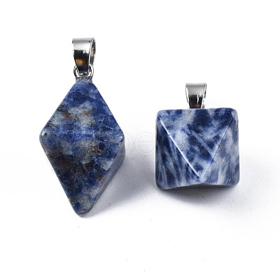 Natural Blue Spot Jasper Pendants G-N326-107G-1