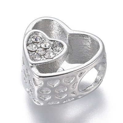 304 Stainless Steel European Beads STAS-O097-127B-1