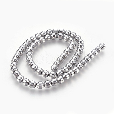 Electroplated Non-magnetic Synthetic Hematite Bead Strand G-E498-12A-04-1