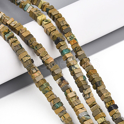 Natural Verdite Stone Beads Strands G-T140-51-1