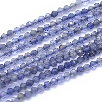 Natural Iolite Beads Strands G-I279-E08-1