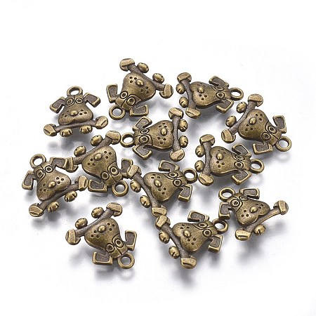 Tibetan Style Puppy Pendants X-TIBEP-R166-AB-FF-1