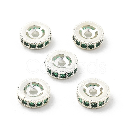 Brass Micro Pave Cubic Zirconia Beads KK-R216-10B-S03-1