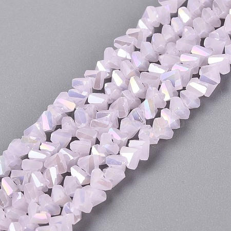 Electroplate Imitation Jade Glass Beads Strands EGLA-Q139-01A-B03-1