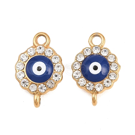 304 Stainless Steel Crystal Rhinestone Connector Charms STAS-G398-24G-01-1
