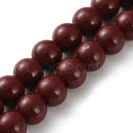 Spray Painted Synthetic Non-magnetic Hematite Beads Strands G-C248-F01-4mm-1
