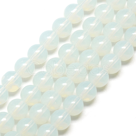 Imitation Jade Glass Beads Strands X-GR10mm69Y-1