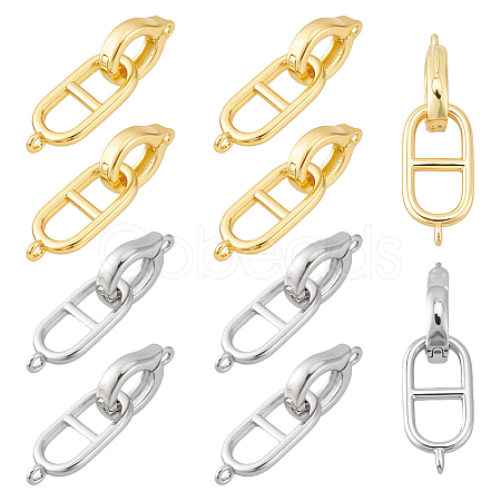 10Pcs 2 Colors Brass Fold Over Clasps KK-PH0014-44-1