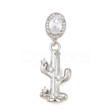 Brass Micro Pave Clear Cubic Zirconia Pendants KK-Z151-12P-02-1