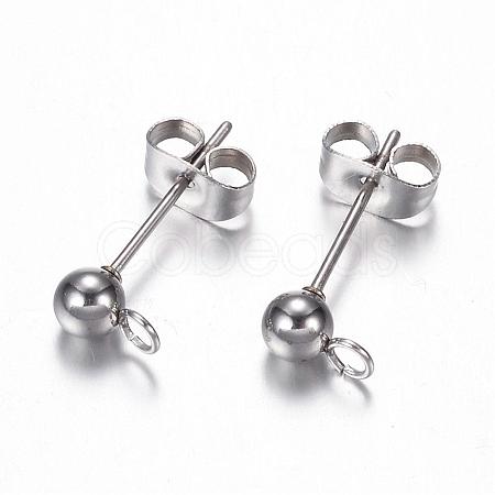 Non-Tarnish 304 Stainless Steel Stud Earring Findings STAS-G059-21-1