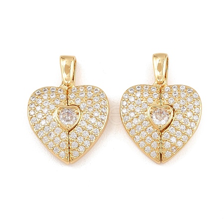 Brass Micro Pave Cubic Zirconia Openable Pendants KK-Z140-30G-02-1