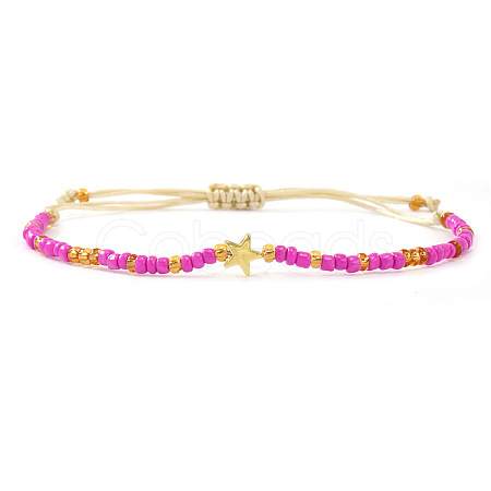 Glass Seed Beads Adjustable Bracelets KO8624-4-1