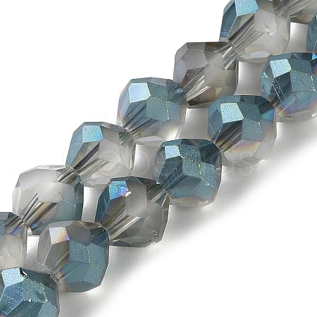 Electroplate Transparent Glass Beads Strands EGLA-I019-HP01-1