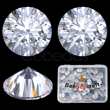 Beebeecraft 50Pcs Cubic Zirconia Cabochons ZIRC-BBC0002-37-1