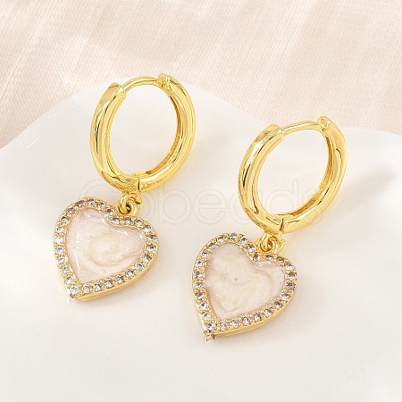 Brass Micro Pave Cubic Zirconia Hoop Dangle Earrings KK-CBA8324-16G-02-1