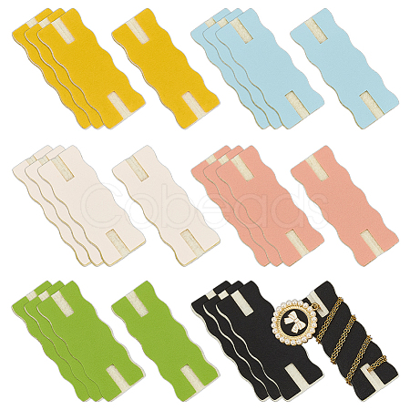 24Pcs 6 Colors Imitation Leather Necklace Anti-Winding Display Cards with Wool NDIS-OC0001-02-1