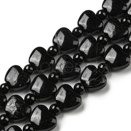 Natural Black Tourmaline Beads Strands G-C062-A01-01-1