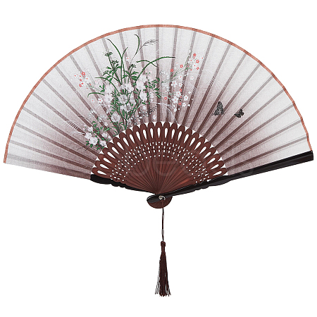 Bamboo Folding Fan AJEW-CY0002-79-1