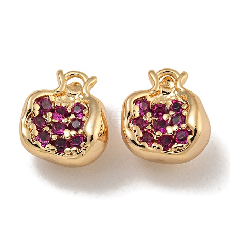 Brass Micro Pave Clear Cubic Zirconia Charms X-KK-U037-12G-04-1