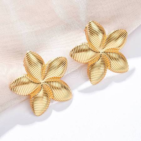 304 Stainless Steel Stud Earrings for Women EJEW-K306-19G-1