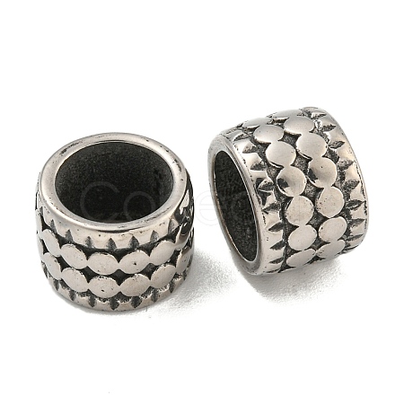 316 Surgical Stainless Steel Large Hole Beads STAS-Q326-09AS-10-1