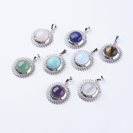 Natural & Synthetic Mixed Stone Pendants G-P352-C-1