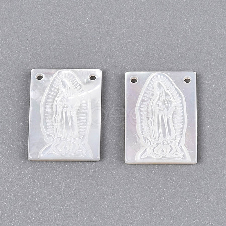 Natural White Shell Mother of Pearl Shell Pendants SSHEL-S264-005-1