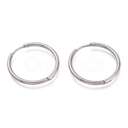 Tarnish Resistant 304 Stainless Steel Needle with 201 Stainless Steel Ring Huggie Hoop Earrings EJEW-L256-02C-P-1