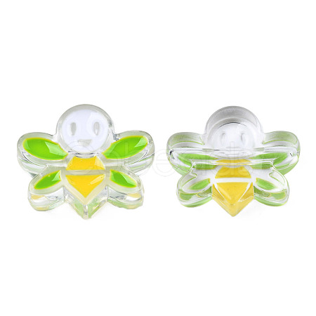 Transparent Acrylic Enamel Beads TACR-N012-007B-1