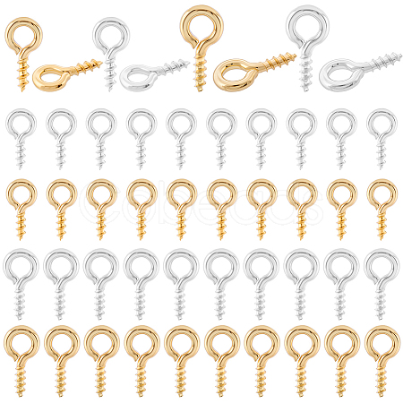 320Pcs 4 Style Brass Screw Eye Pin Peg Bails KK-BBC0020-32-1