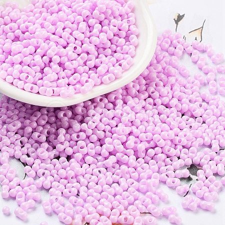 Baking Paint Glass Seed Beads SEED-A033-05N-1