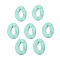 Opaque Spray Painted Acrylic Linking Rings, Quick Link Connectors, for Curb Chains Making, Unwelded, Twist, Turquoise, 39.5x29.5x7.5mm, Inner Diameter: 22x11mm