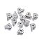 Alloy Initial Slide Charms with Grade A Rhinestones, for Personalized Name Necklaces Making, Lead Free & Nickel Free, Platinum, Letter.P, 12~13x8~13x4~5mm, Hole: 8x2mm