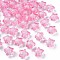 Transparent Acrylic Beads, Bead in Bead, Faceted, Star, Pearl Pink, 10.5x11x7mm, Hole: 2mm, about 1280pcs/500g