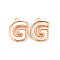 Brass Charms, with Shell, Real 18K Gold Plated, Nickel Free, Letter.G, 11x8x2mm, Hole: 0.9mm