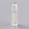 Transparent Glass Bottle Pendant Decorations, with Feather Inside and Plastic Stopper, White, 41x11mm, Hole: 2mm