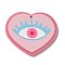 Valentine's Day Printed Heart Theme Acrylic Pendants, Eye, 32x37.5x2.5mm, Hole: 1.6mm