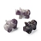 Natural Amethyst Carved Healing Rhinoceros Figurines, Reiki Stones Statues for Energy Balancing Meditation Therapy, 52~58x21.5~24x35~37mm