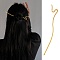 Brass Hair Sticks, Twist, S Shape, Updo Hair Pins Clips, Golden, 145x3x1.5mm, Hole: 1.6mm