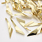 Iron Pendants, Twist, Light Gold, 43x15.5x1mm, Hole: 1mm