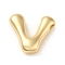 Brass Pendant, Real 18K Gold Plated, Letter V, 19.5x21x6.6mm, Hole: 3x2.2mm