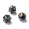 Handmade Lampwork Beads, Bumpy, Round, Black, 15~16mm, Hole: 1.5~2.0mm