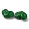 Opaque Acrylic Beads, Heart, Green, 18x24x10mm, Hole: 2.5mm