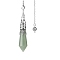 Natural Green Aventurine Dowsing Pendulum Big Pendants, with Platinum Plated Metal Cone, Hexagonal Cone Charm, 260mm