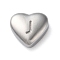 Non-Tarnish 201 Stainless Steel Beads, Stainless Steel Color, Heart, Letter J, 7x8x3.5mm, Hole: 1.5mm