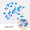 Paper Cabochons, Fashion Nail Art Decorations, Butterfly, Blue, 3~5x5~7x0.1mm, 50pcs/box