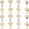 16Pcs 4 Style Brass Micro Pave Cubic Zirconia Ice Pick Pinch Bails ZIRC-FH0001-08-1
