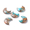 Assembled Natural Orange Quartz & Synthetic Turquoise Cabochons G-K317-B01-1