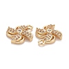 Rack Plating Brass Micro Pave Clear Cubic Zirconia Charms KK-E267-07LG-3