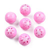 Flower Opaque Resin Beads RESI-T054-001B-3